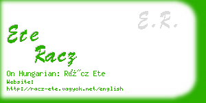 ete racz business card